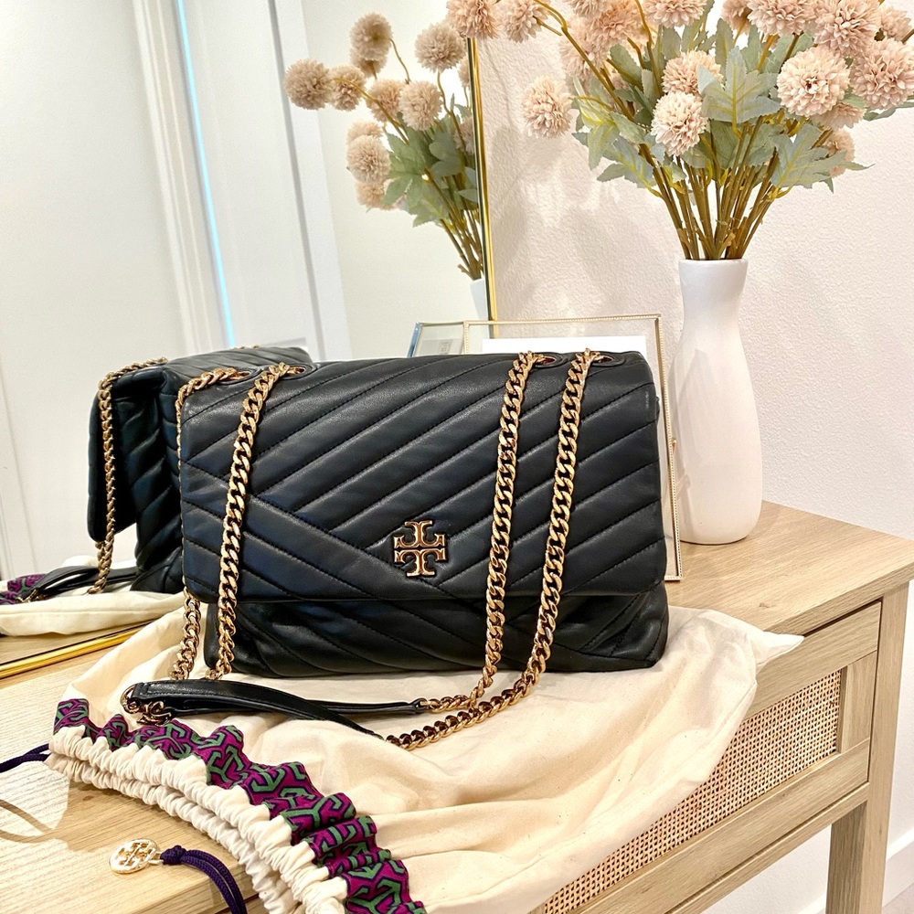 Tory Burch Leather Chevron Bag